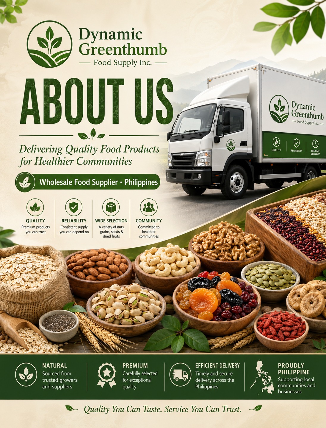 About Dynamic Greenthumb Food Supply Inc. — quality food products, delivery and community